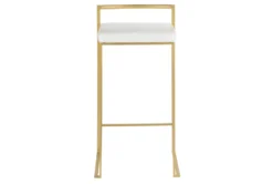 Ian White Faux Leather Low Back Barstool Set Of 2 -Home Furniture 314361 white faux leather bar stool front 02