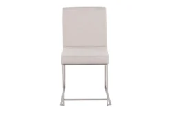 Ian Beige Fabric Dining Chair Set Of 2 -Home Furniture 314384 white polyester dining chair front 02