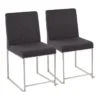 Ian Charcoal Fabric Dining Chair Set Of 2