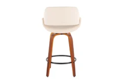 Rizzi Walnut And Cream Faux Leather Counter Stool Set Of 2 -Home Furniture 314401 white faux leather counter height stool back 82