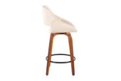 Rizzi Walnut And Cream Faux Leather Counter Stool Set Of 2 -Home Furniture 314401 white faux leather counter height stool side 14