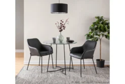 Emma Black Steel With Clear Glass Top 35" Dining Table 11 Emma Black Steel With Clear Glass Top 35" Dining Table -Home Furniture 314433 black metal dining table room 85