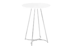 Emma Chrome Steel And White Wood 27" Counter Table