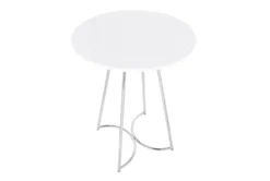 Emma Chrome Steel And White Wood 27" Counter Table -Home Furniture 314447 white metal counter height table top 31