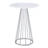 Emma Chrome Steel Pedestal Base And White Wood 27" Counter Table