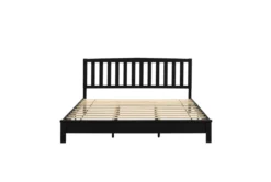 New Release -Home Furniture 315520 black wood bed front 02