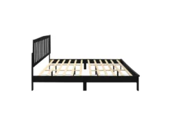 Leo Black King Platform Bed -Home Furniture 315520 black wood bed side 14