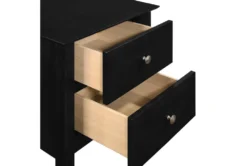 Zodiac Black Nightstand -Home Furniture 315530 black wood nightstand detail 45