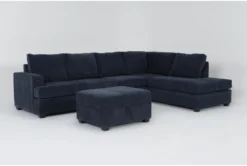 Bonaterra Midnight 127" 2 Piece Sectional With Right Arm Facing Corner Chaise & Storage Ottoman