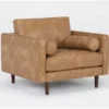 Lukas Caramel Faux Leather Chair