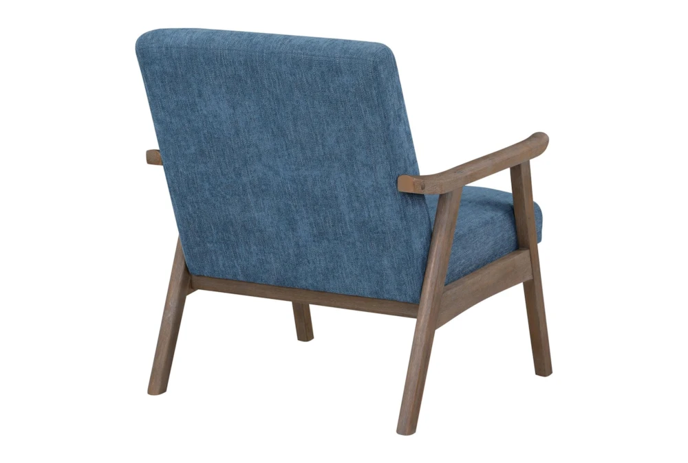Tommy Navy Armchair With Brushed Brown Finish Frame 2 Tommy Navy Armchair With Brushed Brown Finish Frame - Image 2