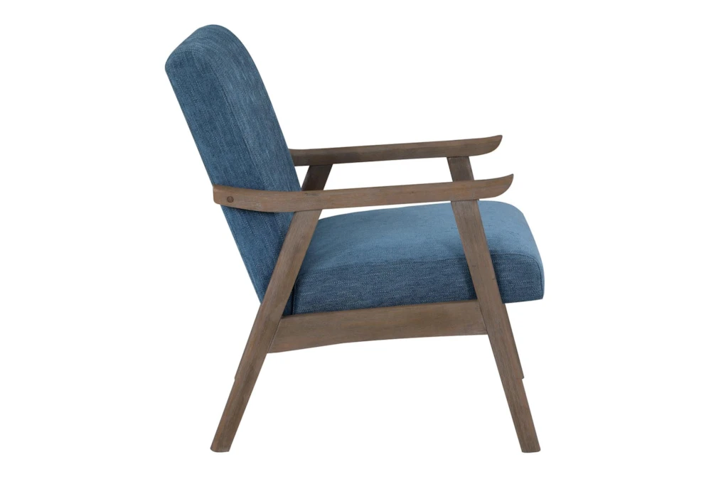 Tommy Navy Armchair With Brushed Brown Finish Frame 3 Tommy Navy Armchair With Brushed Brown Finish Frame - Image 3