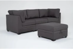 Solimar Graphite 4 Piece Modular Sofa & Storage Ottoman 7 Solimar Graphite 4 Piece Modular Sofa & Storage Ottoman -Home Furniture 316334 grey fabric living room set side 19