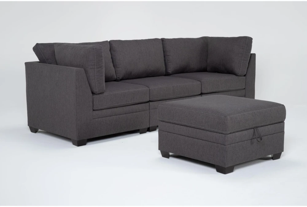 Solimar Graphite 4 Piece Modular Sofa & Storage Ottoman 3 Solimar Graphite 4 Piece Modular Sofa & Storage Ottoman - Image 3