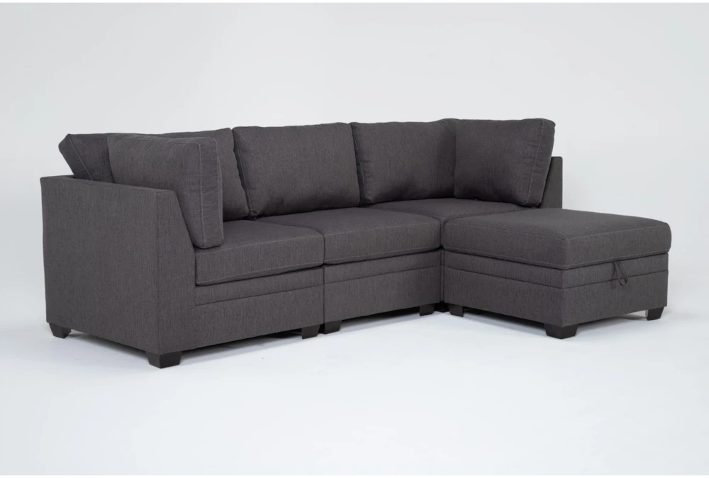 Solimar Graphite 4 Piece Modular Sofa & Storage Ottoman 1 Solimar Graphite 4 Piece Modular Sofa & Storage Ottoman