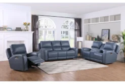 Hawkins Leather 3 Piece Reclining Living Room Set