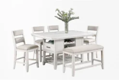 Wenny 60" Counter Set With Bench For 6