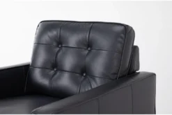 Grayson Leather 2 Piece Chair & Ottoman Set -Home Furniture 317465 blue leather living room set detail 45