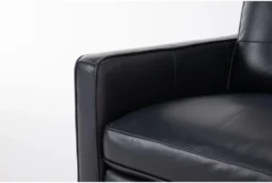 Grayson Leather 2 Piece Chair & Ottoman Set -Home Furniture 317465 blue leather living room set detail 46