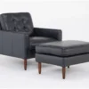 Grayson Leather 2 Piece Chair & Ottoman Set