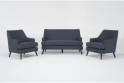 Celestino Slate Settee With 2 Accent Chairs
