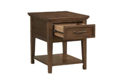 Leanor End Table -Home Furniture 317523 brown wood end table detail 44