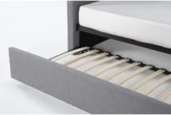 Emmerson II Grey Upholstered Full Daybed With Trundle -Home Furniture 317761 grey fabric daybed detail 44