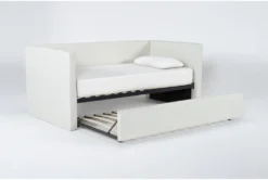 Emmerson II Sand Upholstered Full Daybed With Trundle -Home Furniture 317762 beige fabric daybed side 15