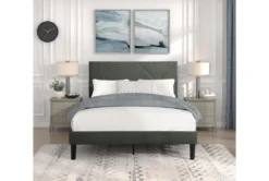 Miles Queen Upholstered Platform Bed -Home Furniture 317820 room 85