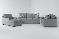 Jaylen Cement 85" Queen Sleeper Sofa, Loveseat & Chaise Set