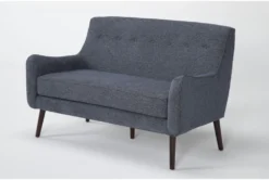 Kaycee Denim Settee -Home Furniture 318127 blue fabric settee side 19