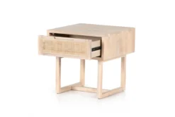 White Wash Accent Table With Cane -Home Furniture 318179 natural wood accent table storage 12