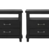 Jaxon Espresso 2 Drawer Open Nightstand With USB Set Of 2
