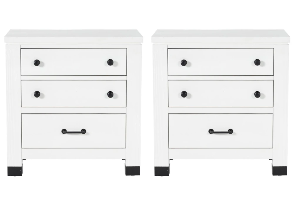 Wade 3 Drawer Nightstand With USB Set Of 2 1 Wade 3 Drawer Nightstand With USB Set Of 2