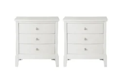 Kensley White 3 Drawer Nightstand Set Of 2