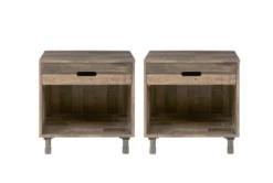 Reku Natural 1 Drawer Nightstand Set Of 2