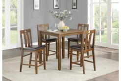 Zally 36" Counter Set For 4 -Home Furniture 318606 brown wood counter height set room 85 1