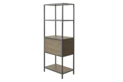 Darlen 48" Grey 3 Shelf Wood Bookcase With Storage Cabinet -Home Furniture 318636 grey wood bookcase back 82