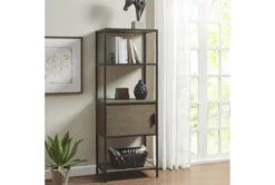 Darlen 48" Grey 3 Shelf Wood Bookcase With Storage Cabinet -Home Furniture 318636 grey wood bookcase room 85