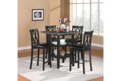 Nala 39" Counter Set For 4 -Home Furniture 318650 black wood counter height set room 85