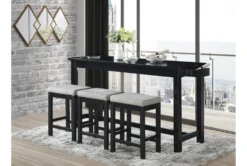 Stacy Black 67" Counter Set For 4 -Home Furniture 318743 black wood counter height set room 87