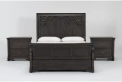 Remi Queen Sleigh 3 Piece Bedroom Set With 2 Nightstands
