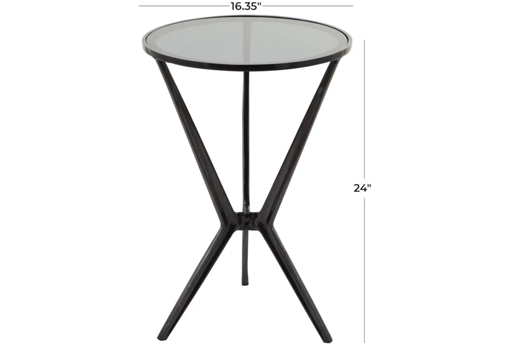 17 X 25 Black Aluminum Accent Table 2 17 X 25 Black Aluminum Accent Table - Image 2
