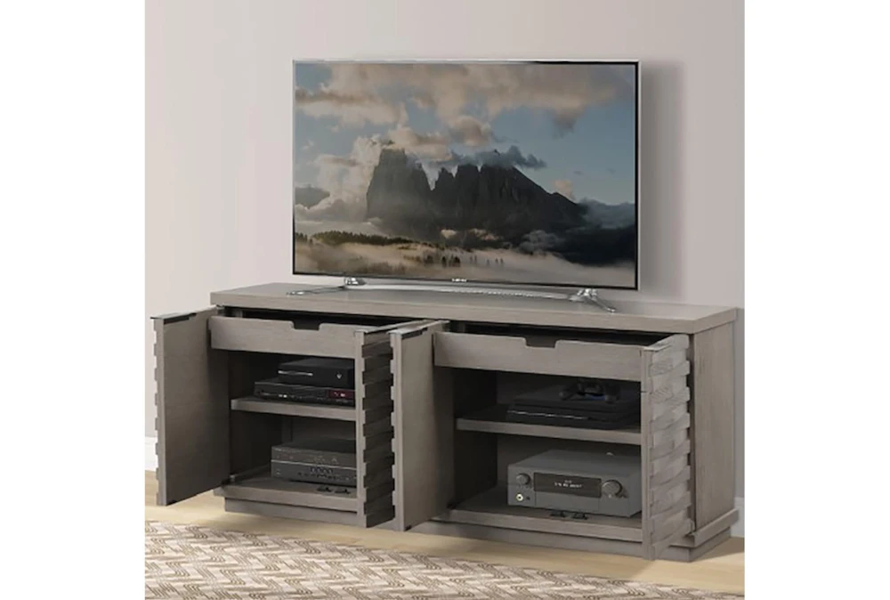 Hayward 76" Angled Door Grey Tv Stand 2 Hayward 76" Angled Door Grey Tv Stand - Image 2