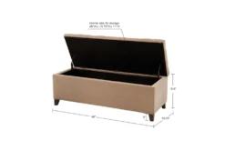 Maia 49" Sand Tufted Soft Close Storage Bench -Home Furniture 320507 storage 13