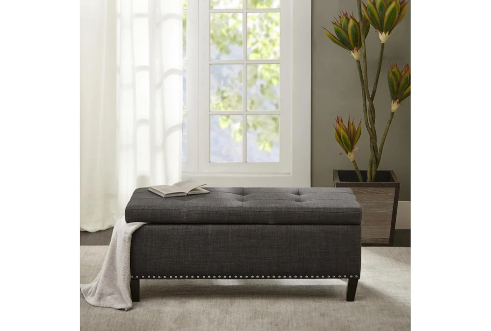Maia 42" Grey Tufted Soft Close Storage Bench 6 Maia 42" Grey Tufted Soft Close Storage Bench - Image 6