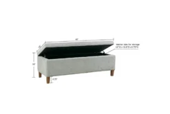 48" Blue Soft Close Storage Accent Bench -Home Furniture 320521 storage 13