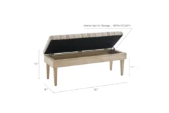 50" Beige Multi Soft Close Storage Bench -Home Furniture 320540 storage 13