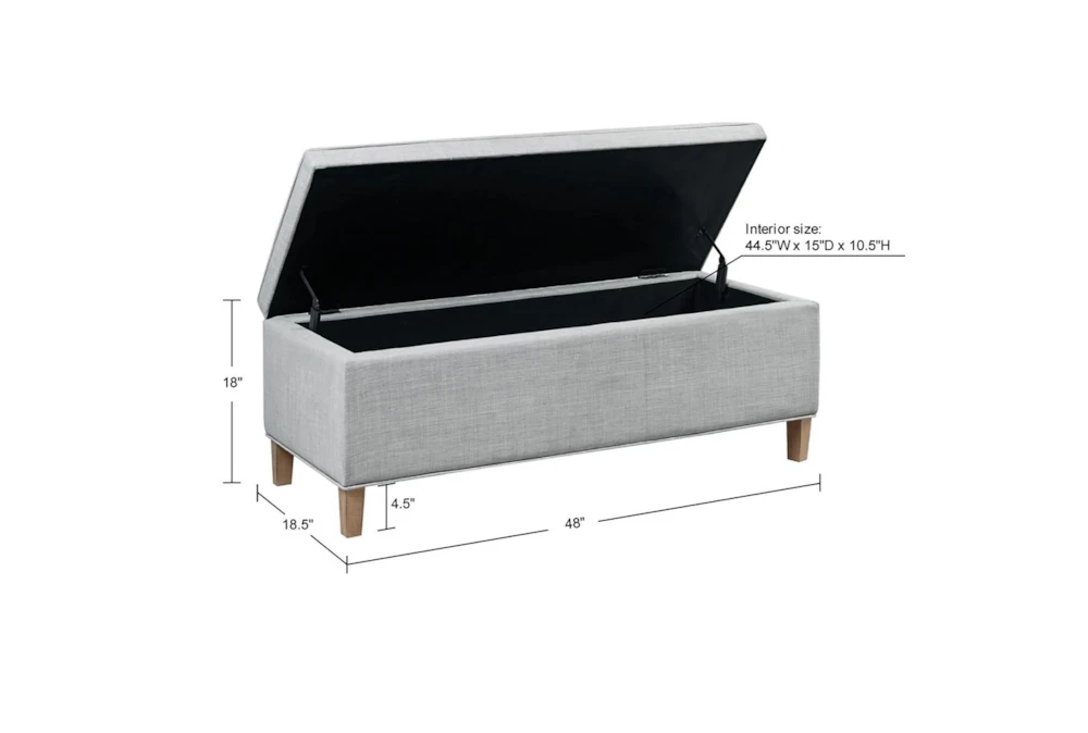 48" Light Grey Soft Close Storage Bench 11 48" Light Grey Soft Close Storage Bench - Image 11