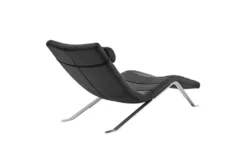Tilda Black Velvet Chaise With Silver Base -Home Furniture 320642 black fabric chaise detail 45